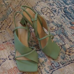 Mint Green Women's Leather Sandals